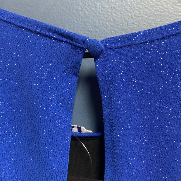 NWT ENFOCUS WOMAN SIZE 16 W COBALT BLUE GLITTER TOP BLACK SKIRT COCKTAIL DRESS - Picture 12 of 12